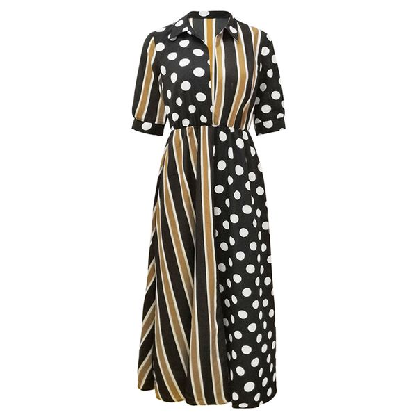 women long shirt dress striped polka dot print plunge v neck summer beach dress half sleeves elastic waist vintage casual, Black;gray
women long shirt dress striped polka dot print plunge v neck summer beach dress half sleeves elastic waist vintage casual, Black;gray