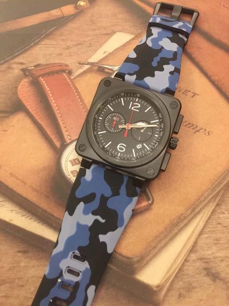 square black case 46mm black dial outdoor instrument br heritage mens watches quartz chronograph watch camouflage blue strap wristwatches, Slivery;brown
square black case 46mm black dial outdoor instrument br heritage mens watches quartz chronograph watch camouflage blue strap wristwatches, Slivery;brown