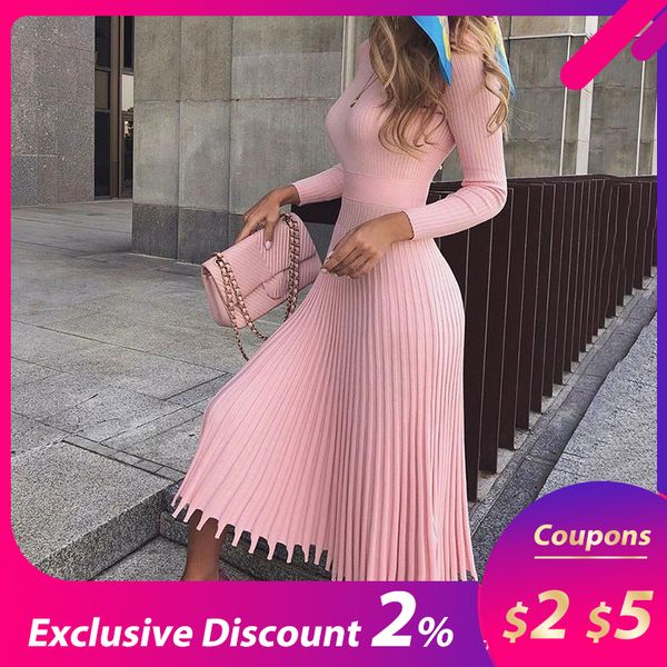 elegant party pleated sweater midi dress women 2019 winter autumn pink office ladies knitted vestido slim plus size dresses, Black;gray
elegant party pleated sweater midi dress women 2019 winter autumn pink office ladies knitted vestido slim plus size dresses, Black;gray