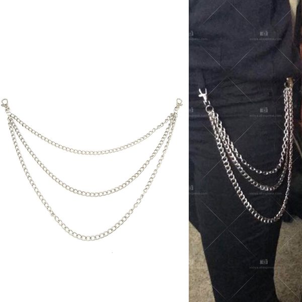 мужская три пряди черепа байкер link key jean wallet chain 3 уровня талии punk hook серебряные брюки pant пояс цепи ювелирные изделия ye07, Silver
мужская три пряди черепа байкер link key jean wallet chain 3 уровня талии punk hook серебряные брюки pant пояс цепи ювелирные изделия ye07, Silver