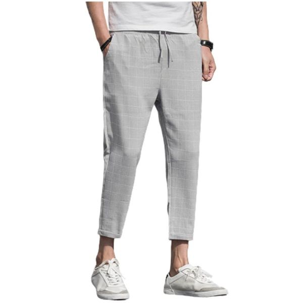 men's pants casual plaid loose spring and summer business fashion straight street track, Black
men's pants casual plaid loose spring and summer business fashion straight street track, Black