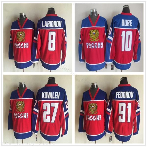 vintage team olympic russia ice hockey 91 sergei fedorov jersey 8 igor larionov 10 pavel bure 27 alexei kovalev jerseys man, Black;red
vintage team olympic russia ice hockey 91 sergei fedorov jersey 8 igor larionov 10 pavel bure 27 alexei kovalev jerseys man, Black;red