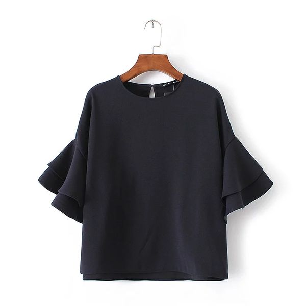 fashion women solid color butterfly sleeve shirts o-neck smock casual blouses loose chemise femme blusas s1381, White
fashion women solid color butterfly sleeve shirts o-neck smock casual blouses loose chemise femme blusas s1381, White