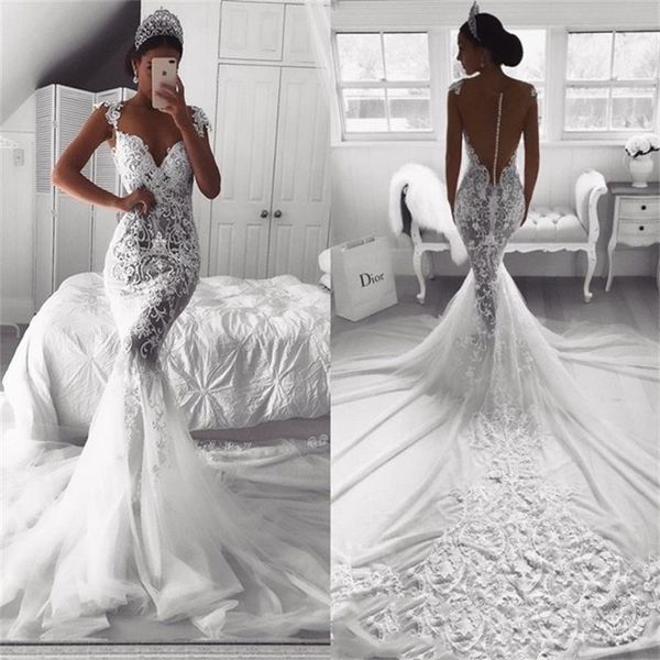 gorgeous scoop neck beach wedding gowns mermaid lace applique court train bridal 2021 dresses robes de, White
gorgeous scoop neck beach wedding gowns mermaid lace applique court train bridal 2021 dresses robes de, White