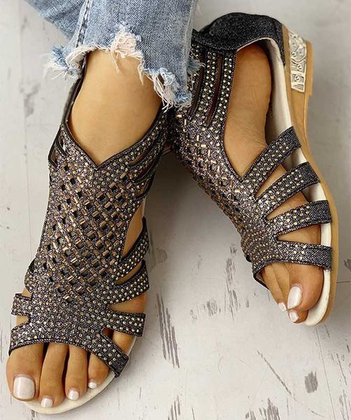 summer ladies wedge sandals gladiator zipper beach leisure bling footwear women shoes fashion rivet gladiator sandals, Black
summer ladies wedge sandals gladiator zipper beach leisure bling footwear women shoes fashion rivet gladiator sandals, Black