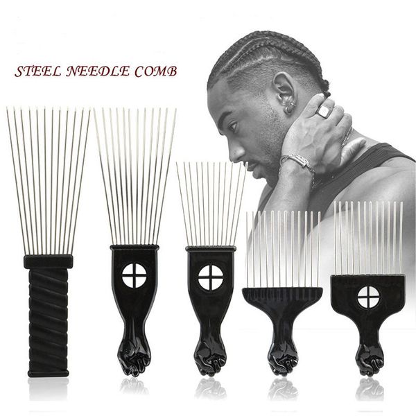 hair styling salon afro metal comb with black fist pik unitangle african hair tools, Silver
hair styling salon afro metal comb with black fist pik unitangle african hair tools, Silver