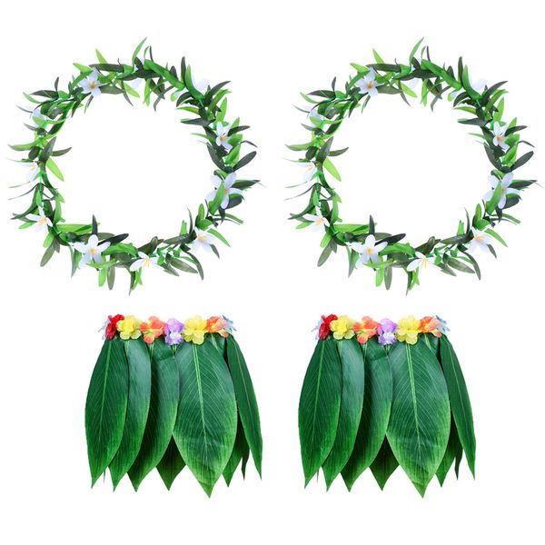 4pcs tropical beach clothes hawaii costume grass skirt leaves skirt dance with garland for luau party festival traval
4pcs tropical beach clothes hawaii costume grass skirt leaves skirt dance with garland for luau party festival traval