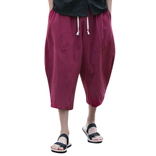 men's casual slim pants calf-length linen trousers baggy harem pants mens male summer casual wild-leg harem, Black
men's casual slim pants calf-length linen trousers baggy harem pants mens male summer casual wild-leg harem, Black