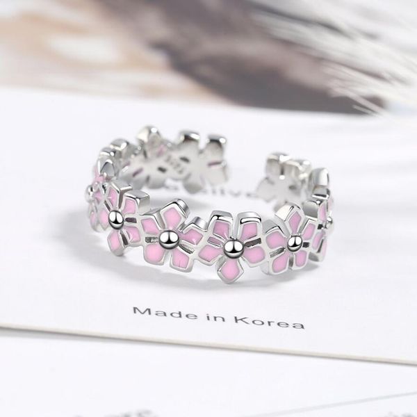 new romantic 925 sterling silver ring for women jewelry sweet pink flower open size ring girl valentine's day accessories kofsac, Golden;silver
new romantic 925 sterling silver ring for women jewelry sweet pink flower open size ring girl valentine's day accessories kofsac, Golden;silver