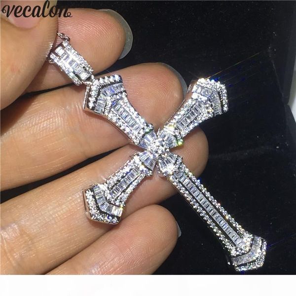 vecalon handamde long cross pendant 925 sterling silver 5a cz stone cross pendant necklace for women men party wedding jewelry
vecalon handamde long cross pendant 925 sterling silver 5a cz stone cross pendant necklace for women men party wedding jewelry