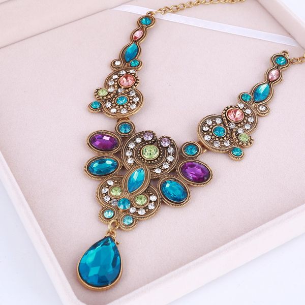 Women Fashion Crystal Jewelry Charm Choker Statement Bib Collar Necklace Colorful Gem Flower Pendants & Necklaces
Women Fashion Crystal Jewelry Charm Choker Statement Bib Collar Necklace Colorful Gem Flower Pendants & Necklaces