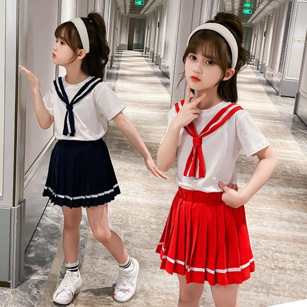 children clothing summer teens girls school t shirt pleated skirt outfits suit kids tracksuit clothes for girls 8 10 12 14 years, White
children clothing summer teens girls school t shirt pleated skirt outfits suit kids tracksuit clothes for girls 8 10 12 14 years, White