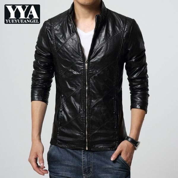 autumn soft large size 6xl faux leather jackets men 2018 fashion slim motorcycle jacket men coats jaqueta de couro, Black 
autumn soft large size 6xl faux leather jackets men 2018 fashion slim motorcycle jacket men coats jaqueta de couro, Black