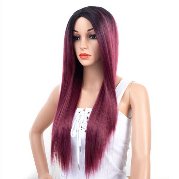 1b/burgundy lace front wig ombre silky straight hair heat resistant fiber synthetic lace wigs middle part for american african black roots
1b/burgundy lace front wig ombre silky straight hair heat resistant fiber synthetic lace wigs middle part for american african black roots