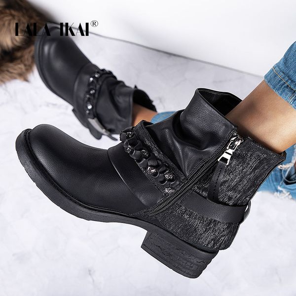 lala ikai winter boots women 2019 autumn black rhinestone punk ankle boots pu leather buckle platform botas mujer xwa2703-4
lala ikai winter boots women 2019 autumn black rhinestone punk ankle boots pu leather buckle platform botas mujer xwa2703-4