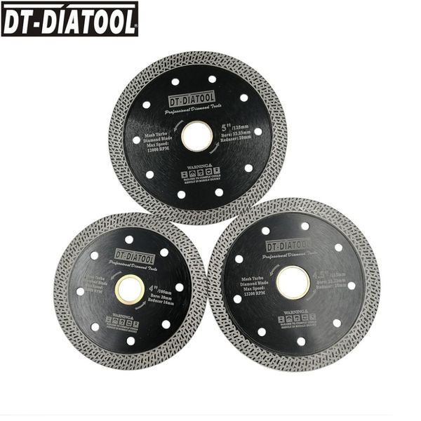 dt-diatool 2pcs 4" 4.5" or 5" pressed sintered mesh turbo wheel diamond saw blade dry or wet cutting disc 105mm 115mm 125mm
dt-diatool 2pcs 4" 4.5" or 5" pressed sintered mesh turbo wheel diamond saw blade dry or wet cutting disc 105mm 115mm 125mm