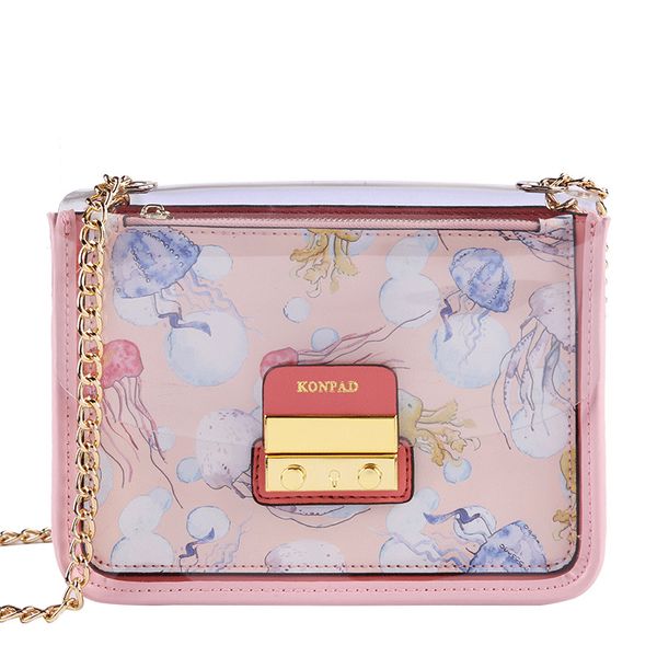 

Pink Sugao shoulder crossbody bag fashion transparent jelly chain messenger bag luxury designer set for coin purse 2pcs/suit new style