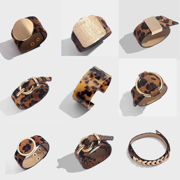 flatfoosie leopard bracelets bangles for women 2019 fashion gold color statement vintage leather bracelet punk girl jewelry, Black
flatfoosie leopard bracelets bangles for women 2019 fashion gold color statement vintage leather bracelet punk girl jewelry, Black
