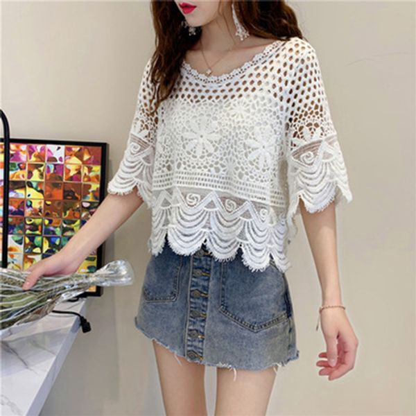 white blouse women 2020 summer bohemia vintage hollow out floral crochet lace shirt ladies beach cover up blusas mujer t444
white blouse women 2020 summer bohemia vintage hollow out floral crochet lace shirt ladies beach cover up blusas mujer t444