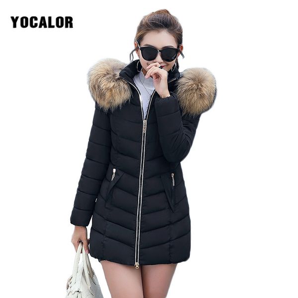 2019 winter large sizes jacket for women long slim parka with raccoon fur collar coat female snow wear hood korean quilted coats, Black
2019 winter large sizes jacket for women long slim parka with raccoon fur collar coat female snow wear hood korean quilted coats, Black