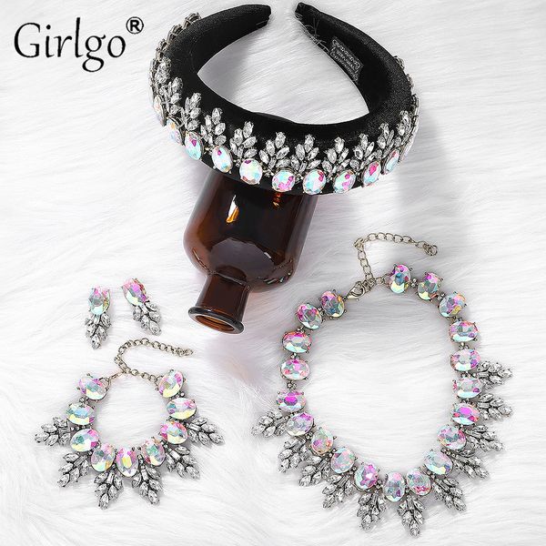 girlgo bohemian fashion necklaces earrings jewelry sets for women trendy shiny luxury hairbands jewelry bracelets gifts bijoux, Silver
girlgo bohemian fashion necklaces earrings jewelry sets for women trendy shiny luxury hairbands jewelry bracelets gifts bijoux, Silver
