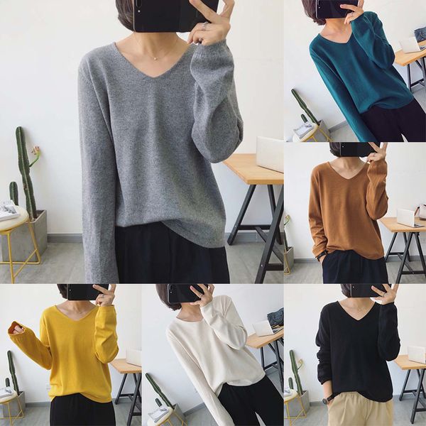 spring autumn casual sweaters decorative warmth shirt winter women fashion v-neck sweater loose pullover sweater, White;black
spring autumn casual sweaters decorative warmth shirt winter women fashion v-neck sweater loose pullover sweater, White;black