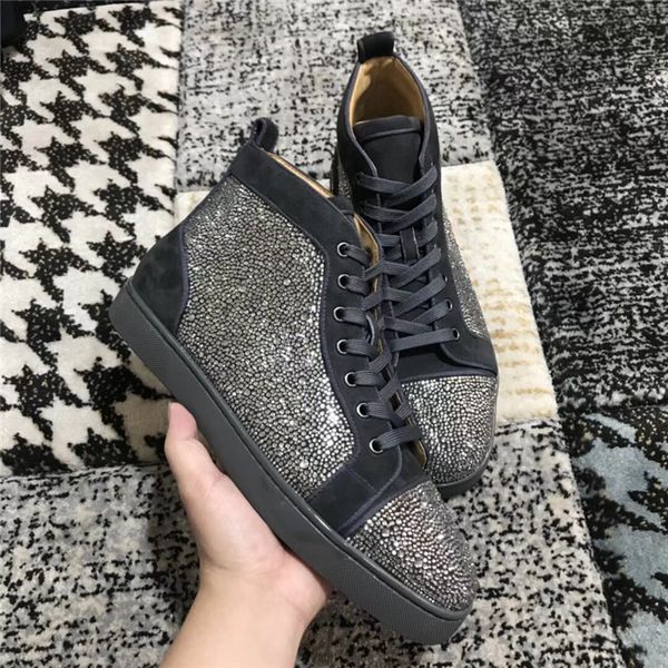 wholesale wedding designers brand red sole sneaker suede/leather gold strass louflat high sneaker winter fashion shoes men women, Black
wholesale wedding designers brand red sole sneaker suede/leather gold strass louflat high sneaker winter fashion shoes men women, Black