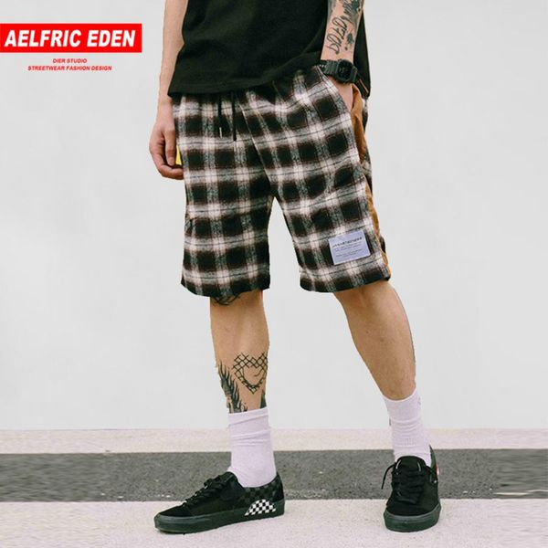 aelfric eden 2019 summer plaid color patchwork shorts men hip hop streetwear knee length new arrival casual shorts sweatpants, White;black
aelfric eden 2019 summer plaid color patchwork shorts men hip hop streetwear knee length new arrival casual shorts sweatpants, White;black