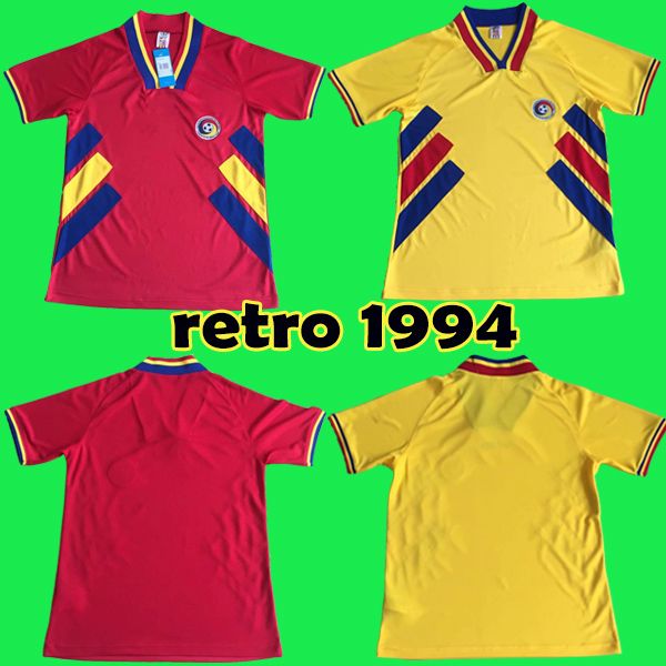 1994 Romania soccer jerseys home red away yellow Vintage football shirt #10 HAGI #6 POPESCU #9 RADUCIOIU 1994 world cup football shirt
1994 Romania soccer jerseys home red away yellow Vintage football shirt #10 HAGI #6 POPESCU #9 RADUCIOIU 1994 world cup football shirt