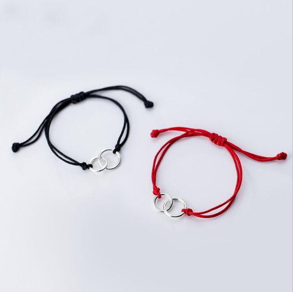 925 solid sterling silver circles friends family couple rope bracelet adjustable a2032, Golden;silver
925 solid sterling silver circles friends family couple rope bracelet adjustable a2032, Golden;silver