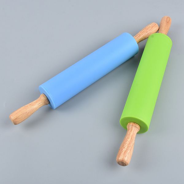 non-stick wooden handle silicone rolling pin pastry dough flour roller kitchen baking cooking tools
non-stick wooden handle silicone rolling pin pastry dough flour roller kitchen baking cooking tools