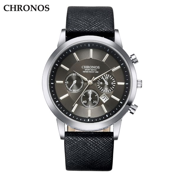 chronos men wrist watch leather strap quartz watches men's business watch male date clock black alloy sport men's, Slivery;brown
chronos men wrist watch leather strap quartz watches men's business watch male date clock black alloy sport men's, Slivery;brown