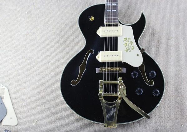 es295 jazz sharp corner semi-hollow electric guitar double p90 пикап черный, чехол для гитары доступен, бесплатная доставка 
es295 jazz sharp corner semi-hollow electric guitar double p90 пикап черный, чехол для гитары доступен, бесплатная доставка