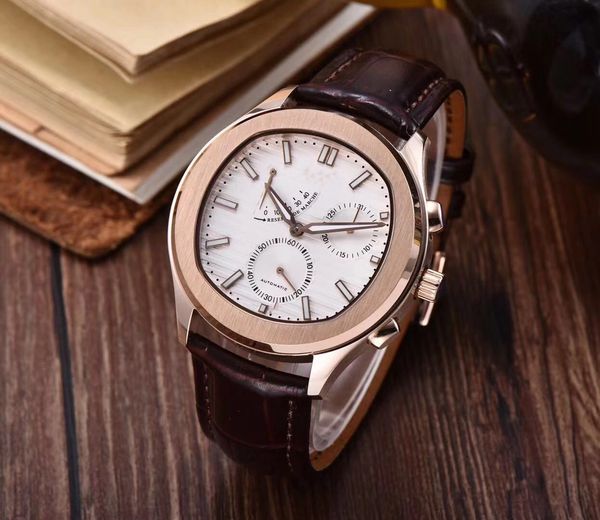 men 41mm luxury high-grade multi-functional automatic mechanical watch, with luminous leather watchband automatic mechanical watch, Slivery;brown
men 41mm luxury high-grade multi-functional automatic mechanical watch, with luminous leather watchband automatic mechanical watch, Slivery;brown
