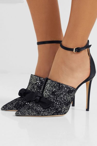 luxury wedding dress party temple 100mm glitter velvet and satin pointed toe women pumps ankle strap bow perfect ladies stiletto heels, Black
luxury wedding dress party temple 100mm glitter velvet and satin pointed toe women pumps ankle strap bow perfect ladies stiletto heels, Black