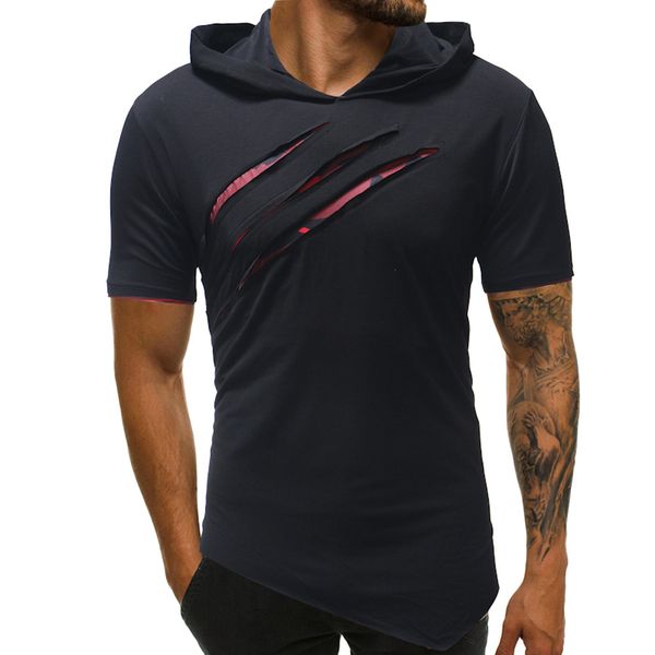t shirt fashion personality men's pure color tearing hoodie sport short sleeve shirt fitness gyms tee tshirt m-3xl, White;black
t shirt fashion personality men's pure color tearing hoodie sport short sleeve shirt fitness gyms tee tshirt m-3xl, White;black