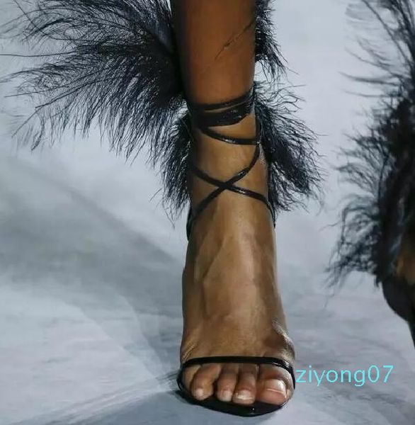plumed runway shoes stiletto high heels fetish shoes multicolor feather sandals women z07, Black
plumed runway shoes stiletto high heels fetish shoes multicolor feather sandals women z07, Black
