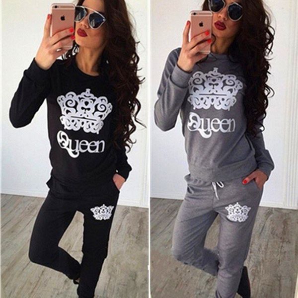 Women Winter Two Pieces Set Queen Crown Printed Tracksuits Long Sleeve Bodycon Jumpsuit Jogging Suit
Women Winter Two Pieces Set Queen Crown Printed Tracksuits Long Sleeve Bodycon Jumpsuit Jogging Suit