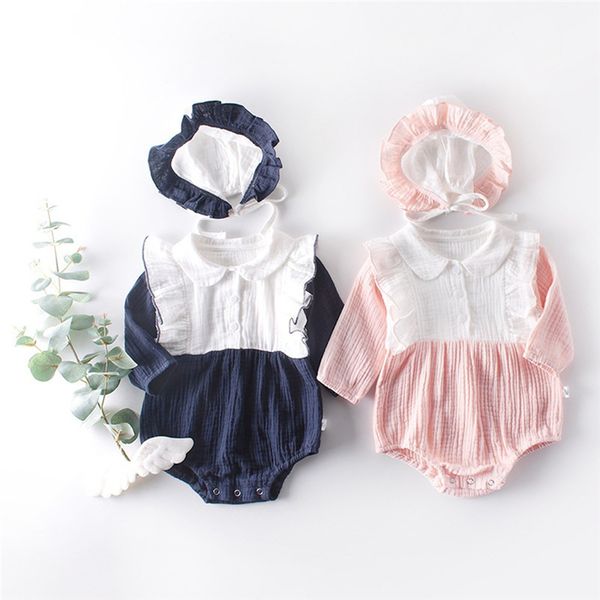 newborns bodysuit sweet girls frill color splicing autumn long sleeve ruffle princess jumpsuit baby clothes + hat set 0-24m a20, Blue
newborns bodysuit sweet girls frill color splicing autumn long sleeve ruffle princess jumpsuit baby clothes + hat set 0-24m a20, Blue
