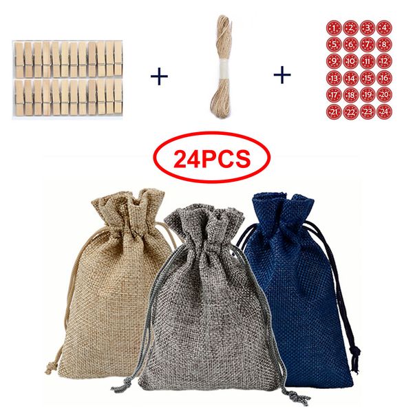 24pcs drawstring calendar sacks christmas gift bags rustic party favors numbers sticker decoration presents jewelry packaging
24pcs drawstring calendar sacks christmas gift bags rustic party favors numbers sticker decoration presents jewelry packaging