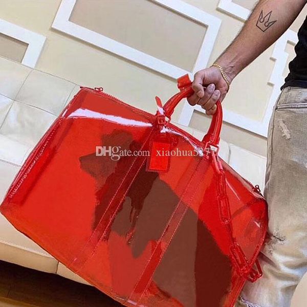2019 classic laser flash pvc designer handbags 50cm transparent duffle bag brilliant colour luggage travel bag crossbody shoulder handbag
2019 classic laser flash pvc designer handbags 50cm transparent duffle bag brilliant colour luggage travel bag crossbody shoulder handbag