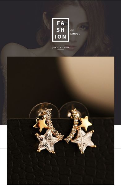 wholesale- ins fashion designer luxury diamond zircon sweet cute stars stud earrings for woman girls, Golden;silver
wholesale- ins fashion designer luxury diamond zircon sweet cute stars stud earrings for woman girls, Golden;silver