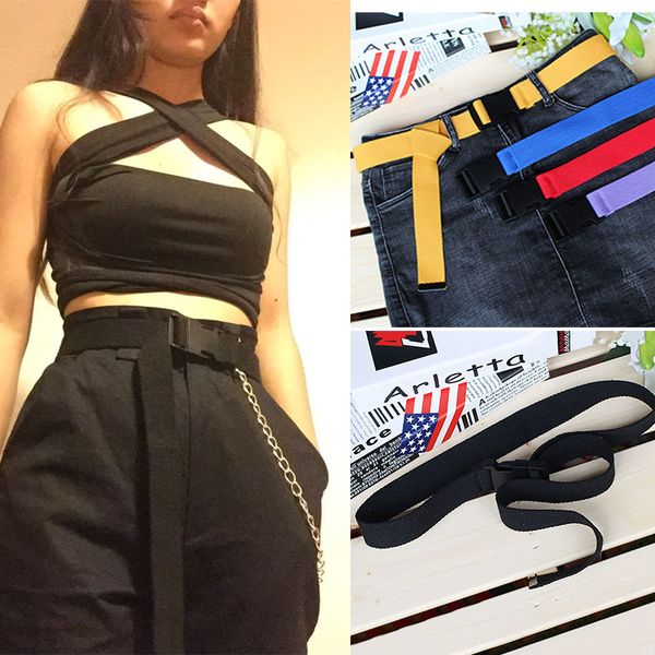 men women belts cotton canvas plastic buckle belt harajuku solid color waist belts for women casual long waistband, Black;brown 
men women belts cotton canvas plastic buckle belt harajuku solid color waist belts for women casual long waistband, Black;brown