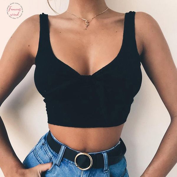 women crop summer 2020 short black camisole bow v neck bodycon female tank exposed navel bow wrapped chest summer, White
women crop summer 2020 short black camisole bow v neck bodycon female tank exposed navel bow wrapped chest summer, White