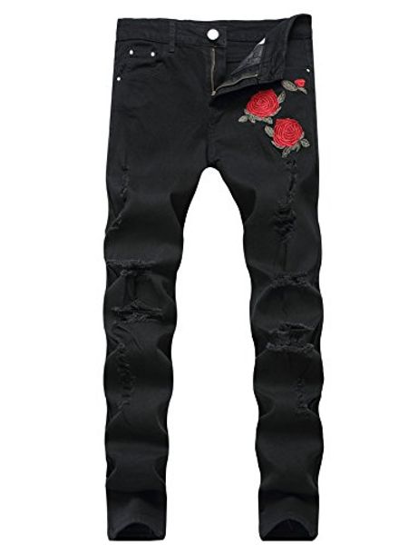 garmoy men's fashion light blue ripped destroyed flower embroidered skinny fit jeans
garmoy men's fashion light blue ripped destroyed flower embroidered skinny fit jeans
