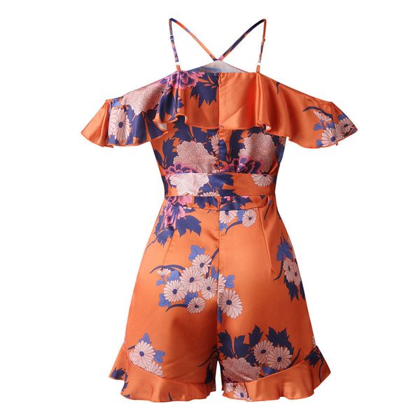women halter neck ruffles floral print strappy short jumpsuit playsuit for summer gdd99, Black;white
women halter neck ruffles floral print strappy short jumpsuit playsuit for summer gdd99, Black;white
