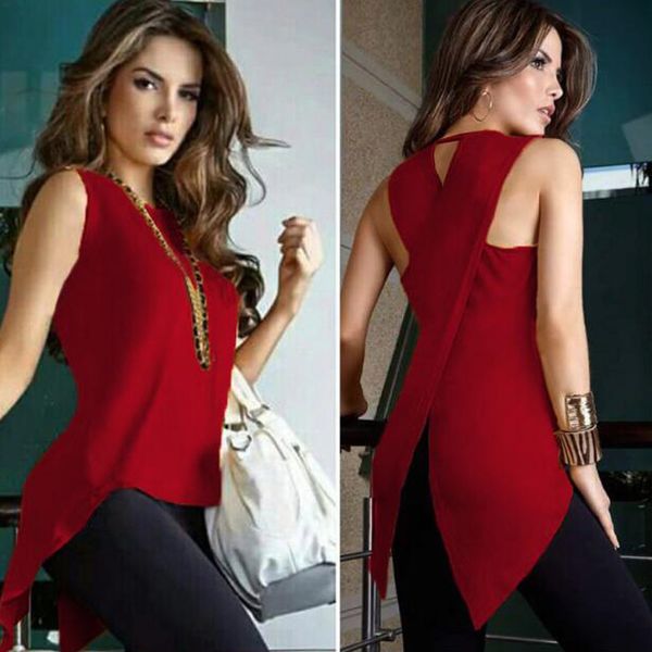sleeveless ladies female cross irregular o-neck woman blouse shirt for women 2019 tank womens summer white blouses
sleeveless ladies female cross irregular o-neck woman blouse shirt for women 2019 tank womens summer white blouses