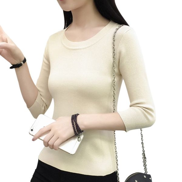 2019 slim fit sweater women fashion casual o-neck sweaters solid winter wear long sleeve sweat shirts, White;black
2019 slim fit sweater women fashion casual o-neck sweaters solid winter wear long sleeve sweat shirts, White;black