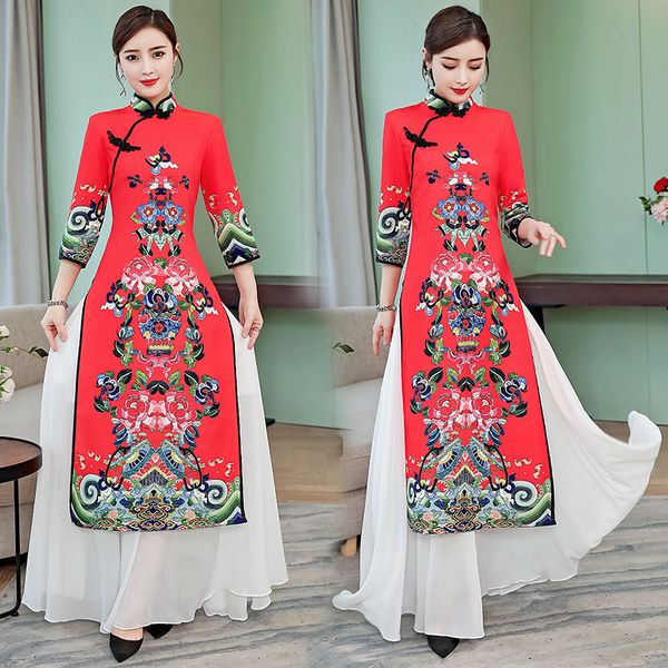 2019 new arrival spring and summer traditional ao dai pacific islands clothing s-5xl, Red
2019 new arrival spring and summer traditional ao dai pacific islands clothing s-5xl, Red