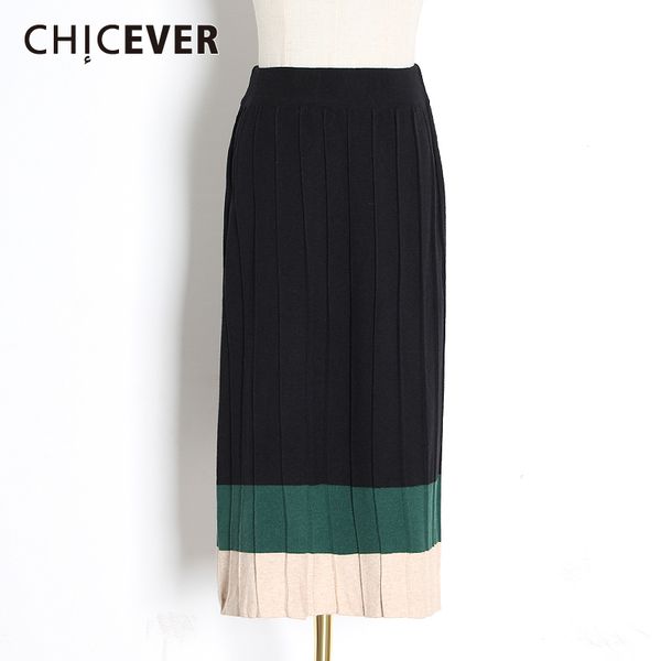 chicever causal patchwork women skirt high waist pleated hit color elegant skirts for female fashion clothing 2020 spring tide, Black 
chicever causal patchwork women skirt high waist pleated hit color elegant skirts for female fashion clothing 2020 spring tide, Black